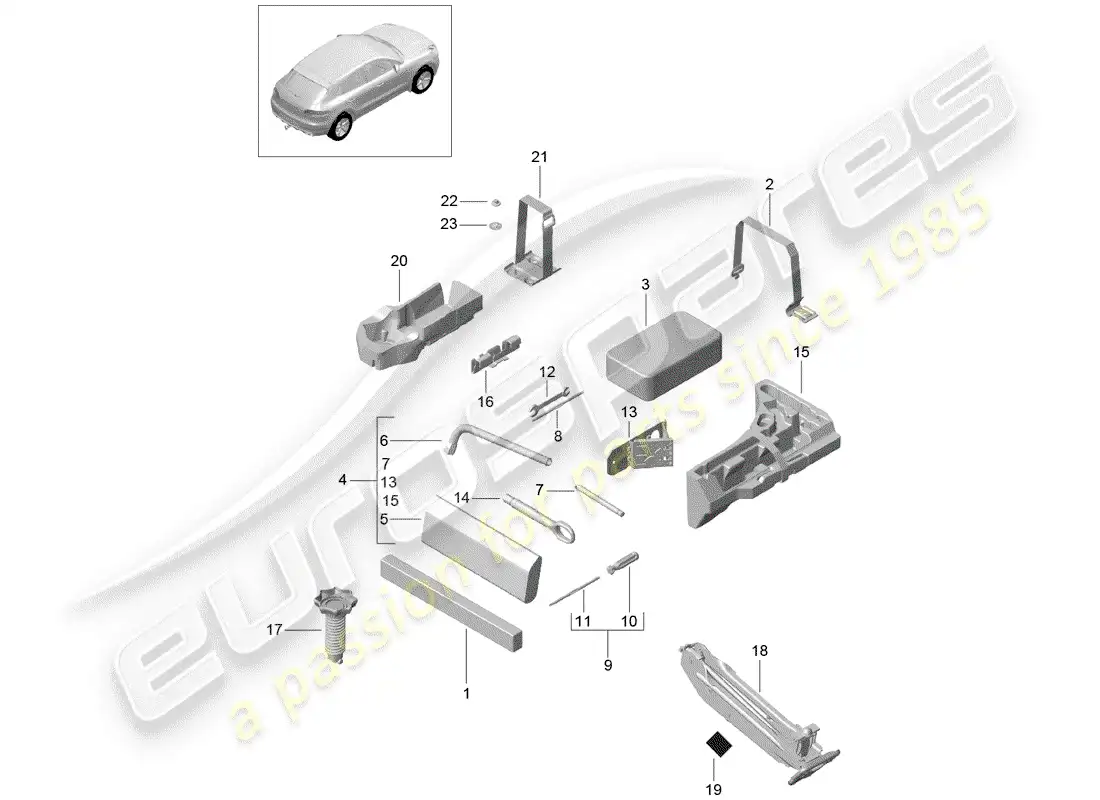 porsche 2017 (macan) tool parts diagram