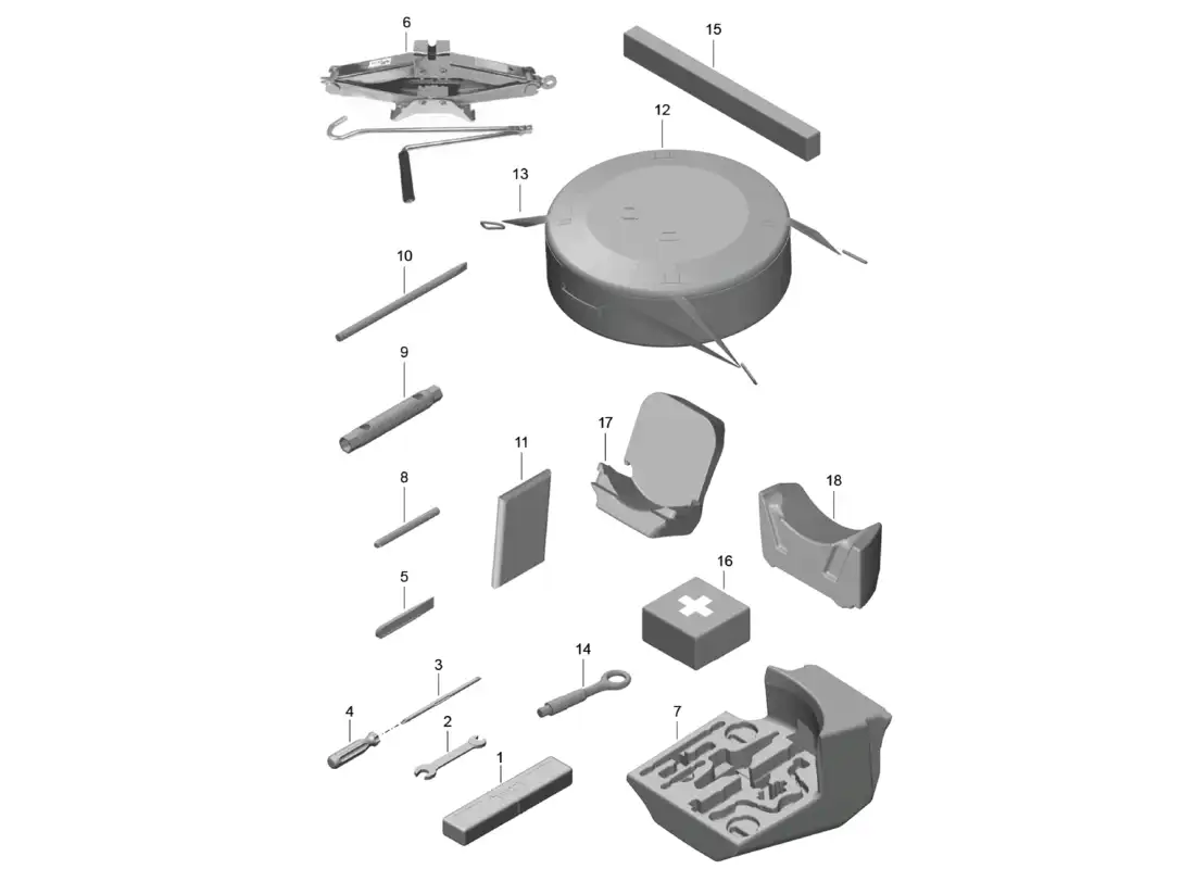 porsche 2019 (718 cayman) tool parts diagram