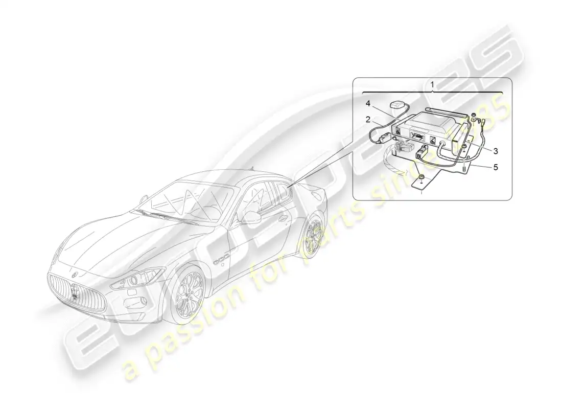 maserati granturismo (2011) alarm and immobilizer system parts diagram