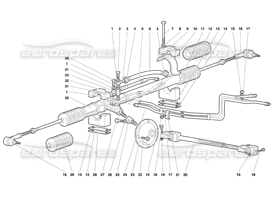 lamborghini diablo se30 (1995) power steering (optional) parts diagram