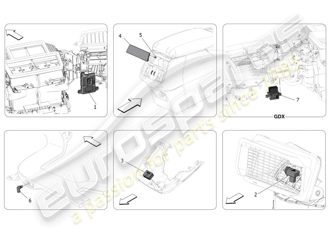 maserati grecale gt (2023) a/c unit: electronic control part diagram