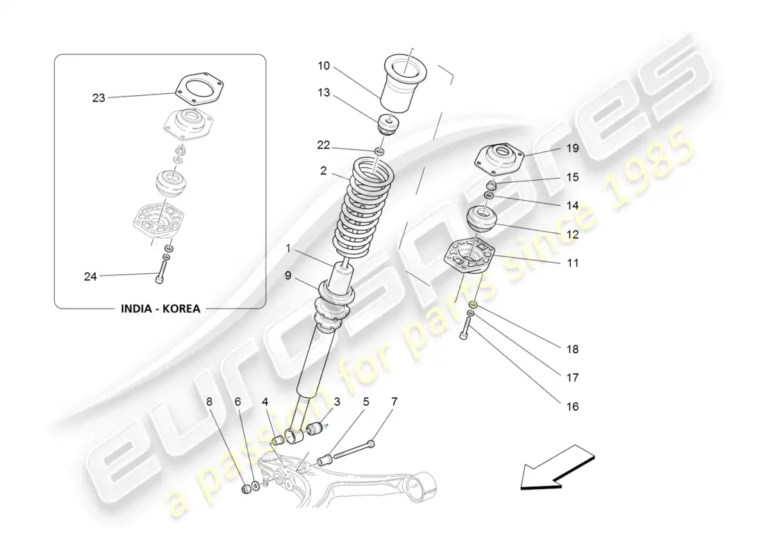 maserati granturismo (2008) front shock absorber devices parts diagram