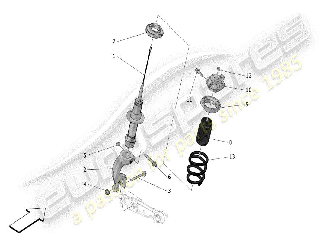 maserati mc20 (2024) front shock absorber devices parts diagram