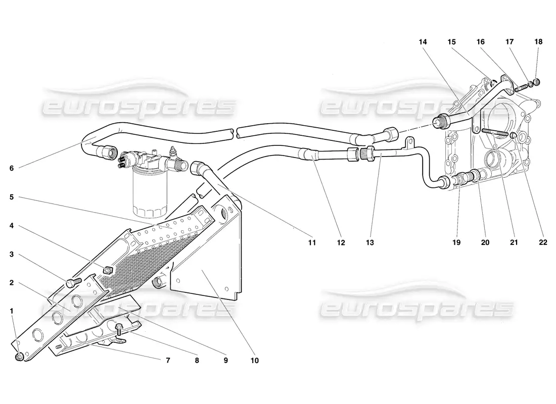 lamborghini diablo sv (1997) engine oil system parts diagram