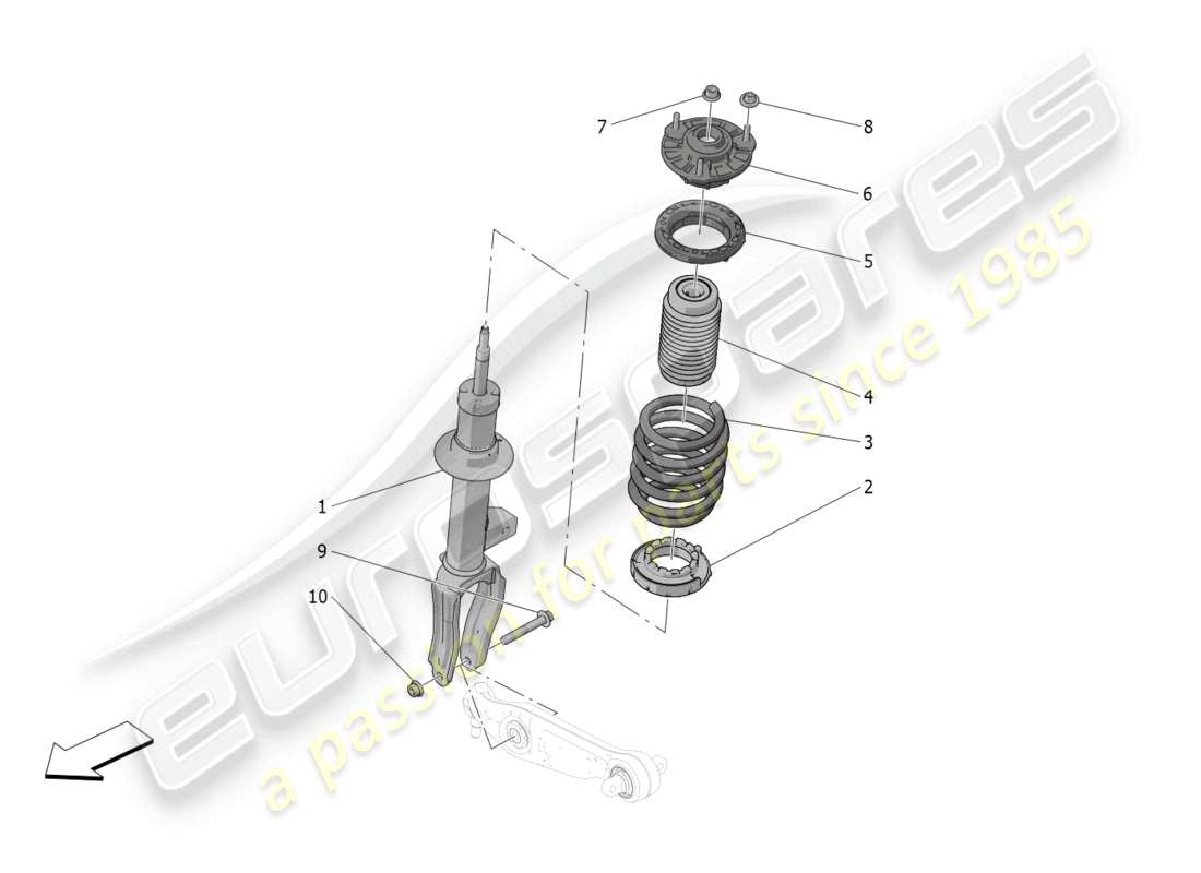 maserati grecale gt (2023) front shock absorber devices part diagram