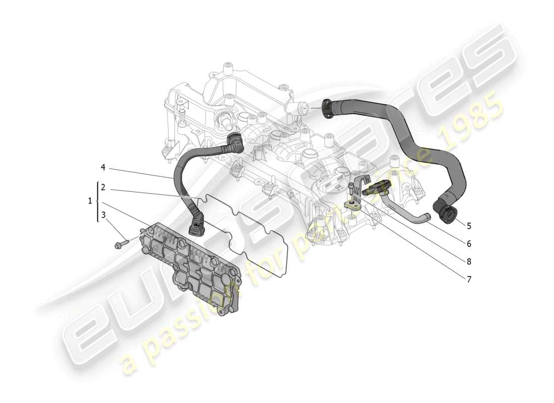 maserati grecale gt (2023) oil vapour recirculation system part diagram