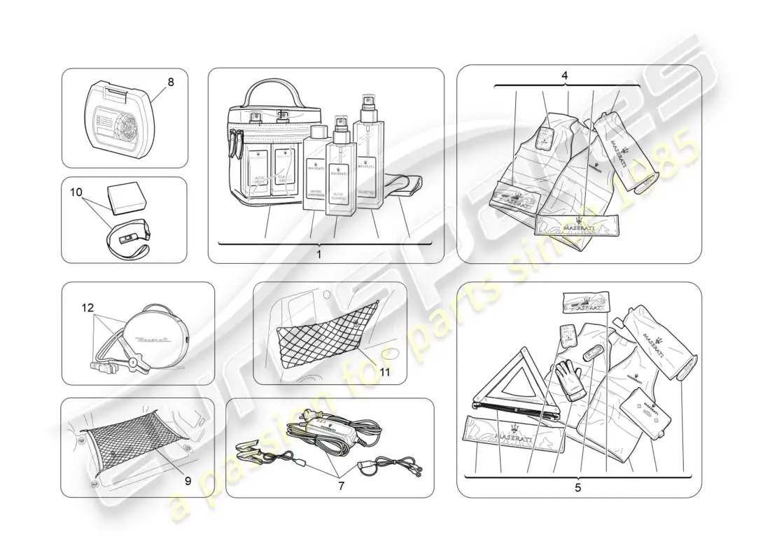 maserati granturismo (2009) after market accessories parts diagram