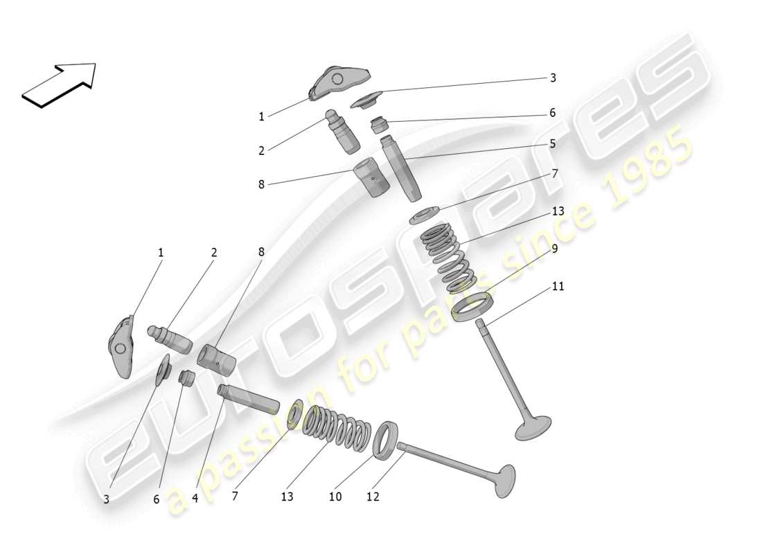 maserati mc20 (2022) valves part diagram