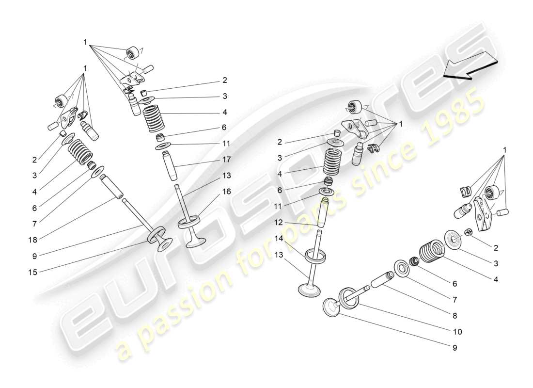maserati levante trofeo (2020) valves parts diagram