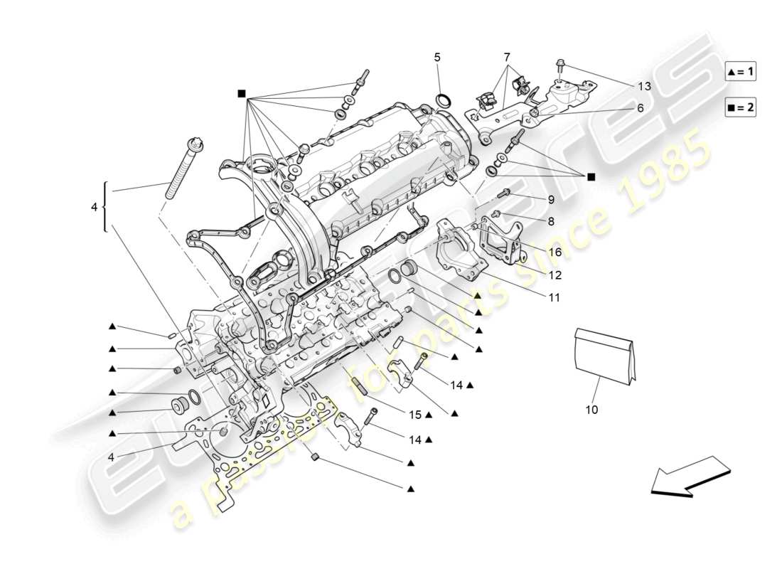 maserati levante (2017) lh cylinder head parts diagram