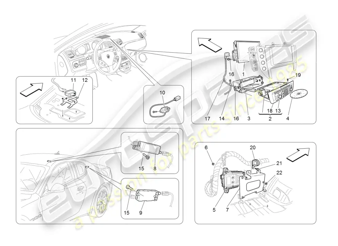 maserati granturismo (2008) it system parts diagram