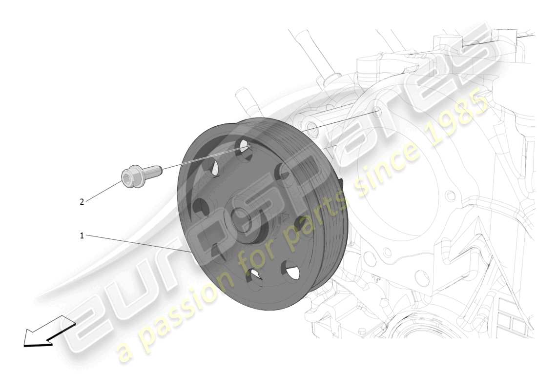 maserati mc20 (2022) cooling system: water pump part diagram