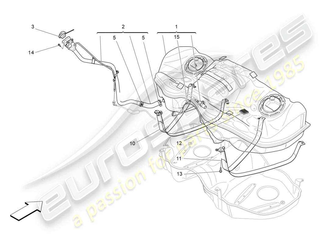 maserati levante (2017) fuel tank parts diagram