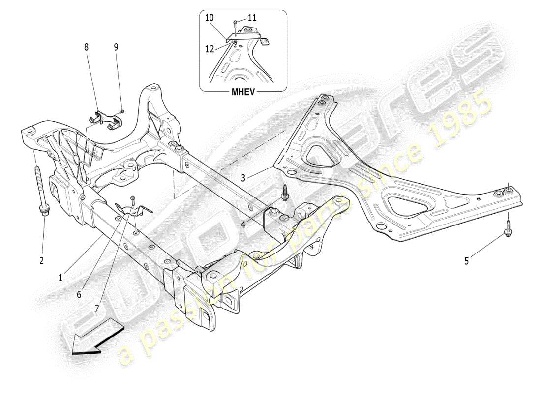 maserati ghibli (2021) front underchassis part diagram