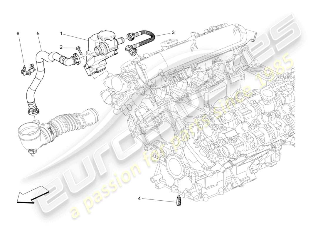 maserati quattroporte (2018) oil vapour recirculation system parts diagram