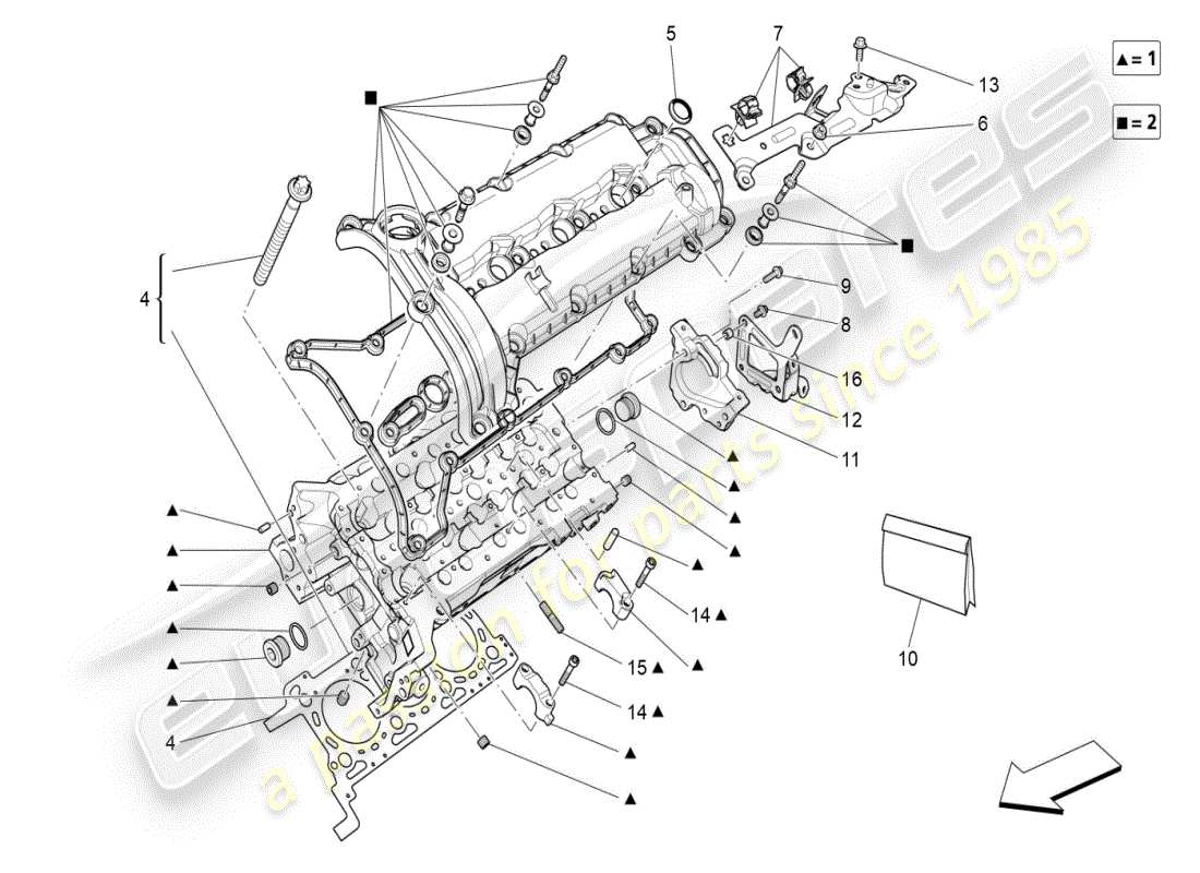 maserati ghibli (2021) lh cylinder head part diagram
