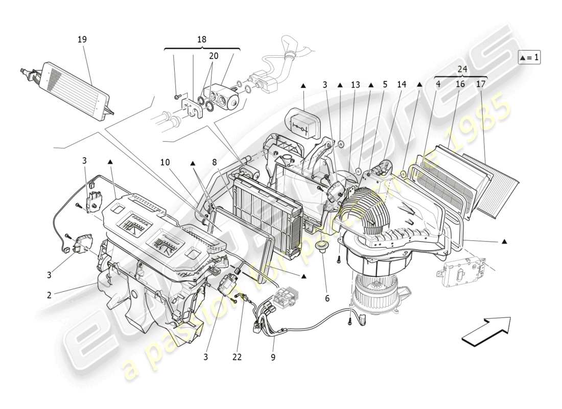 maserati levante (2018) a/c unit: dashboard devices part diagram