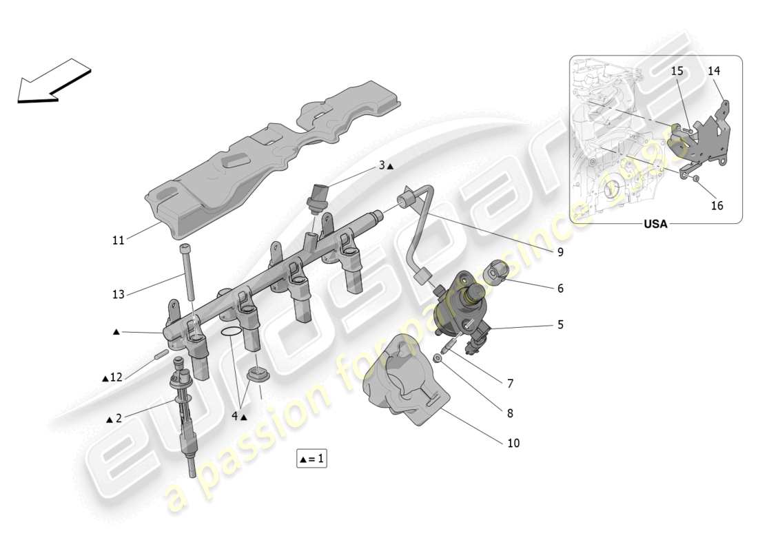 maserati grecale gt (2023) fuel pumps and connection lines part diagram