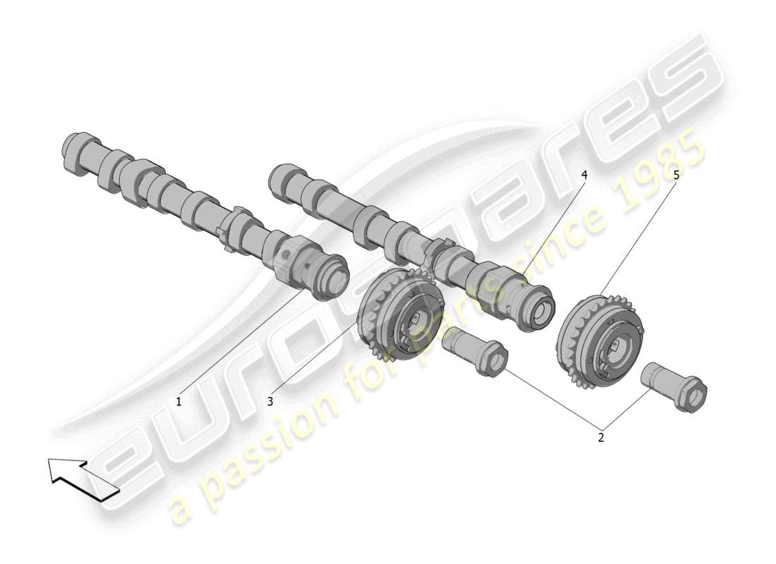 maserati mc20 (2022) rh cylinder head camshafts part diagram