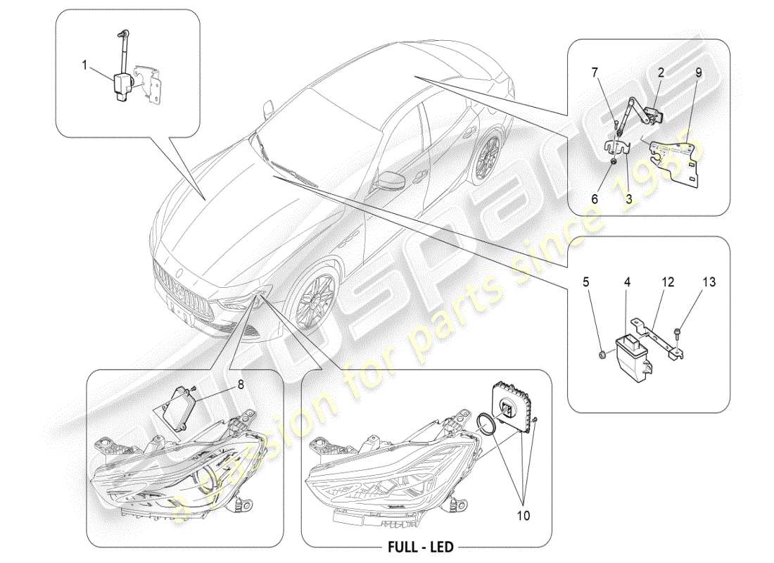maserati ghibli (2019) lighting system control part diagram
