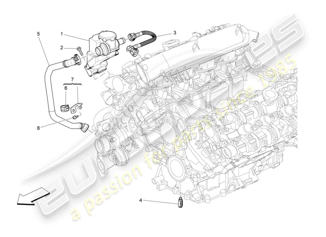 maserati levante trofeo (2020) oil vapour recirculation system parts diagram