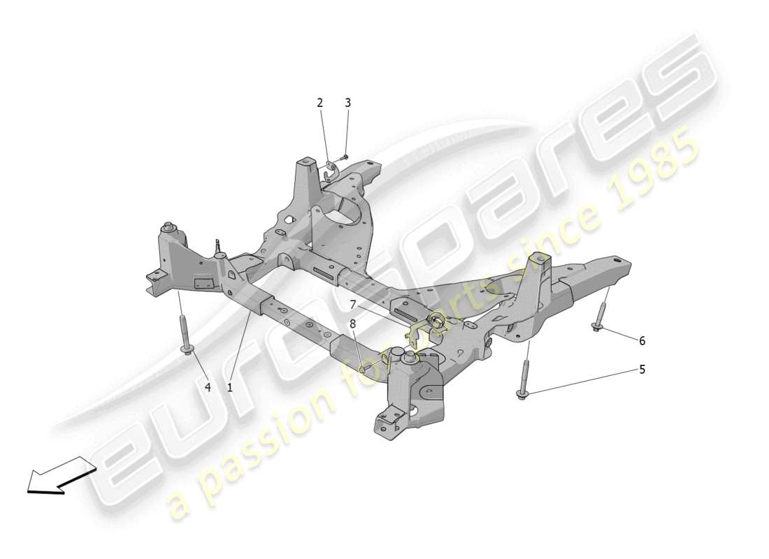 maserati grecale gt (2023) front underchassis part diagram