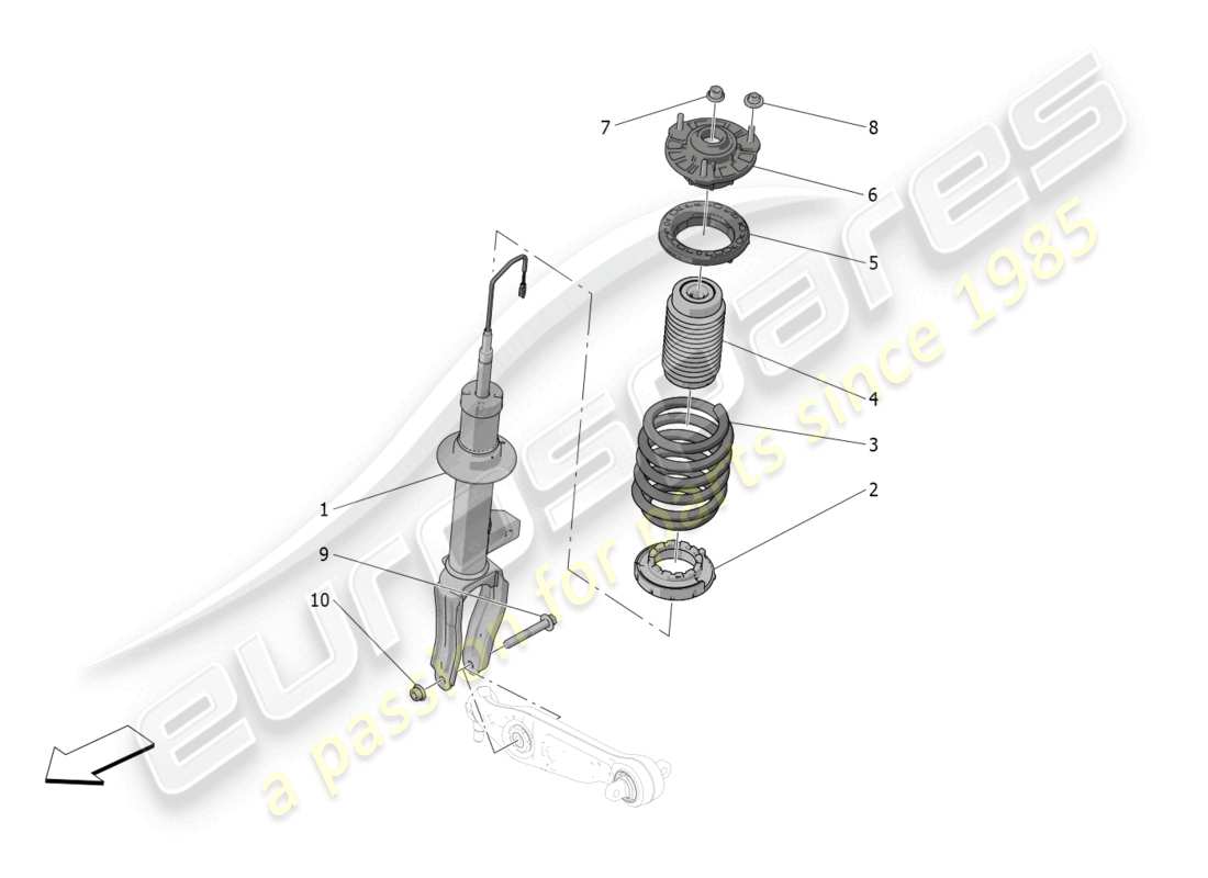 maserati grecale gt (2023) front shock absorber devices part diagram