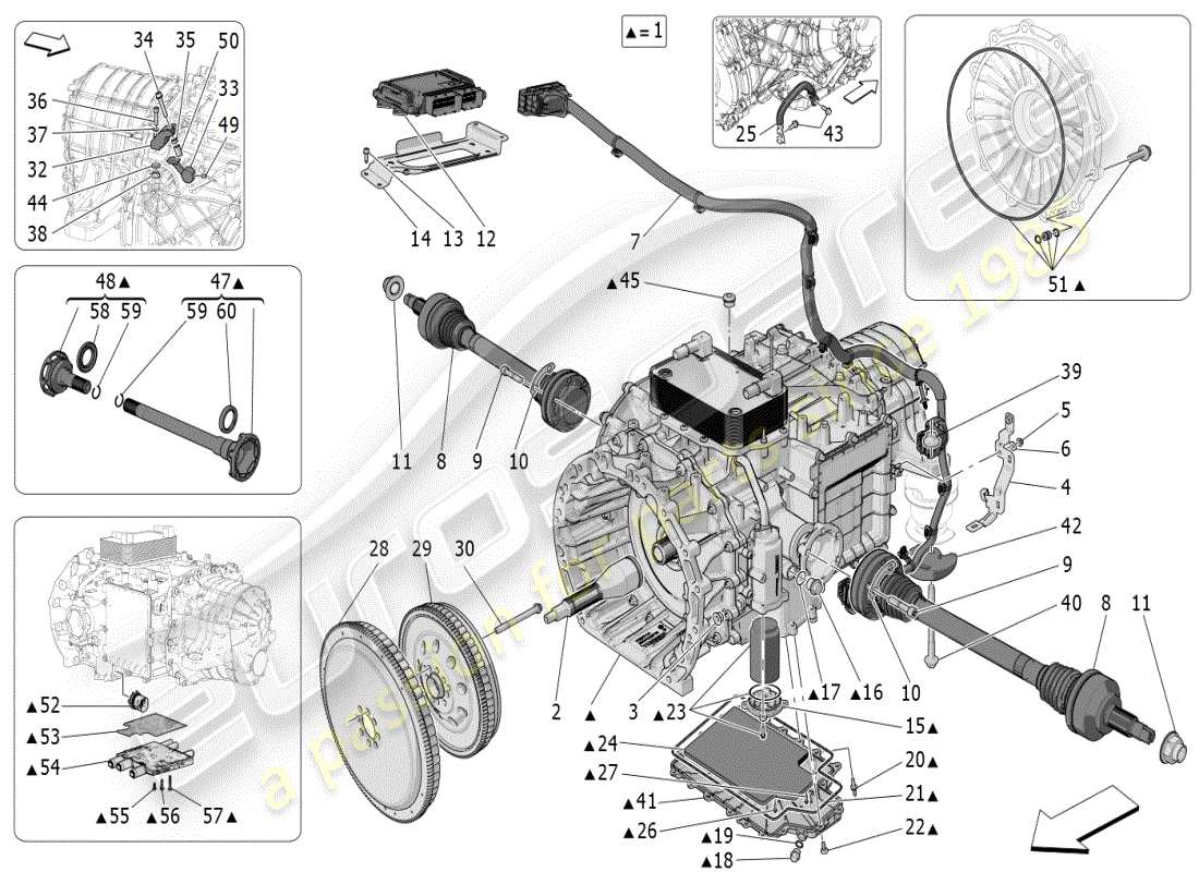 maserati mc20 (2024) gearbox housings part diagram