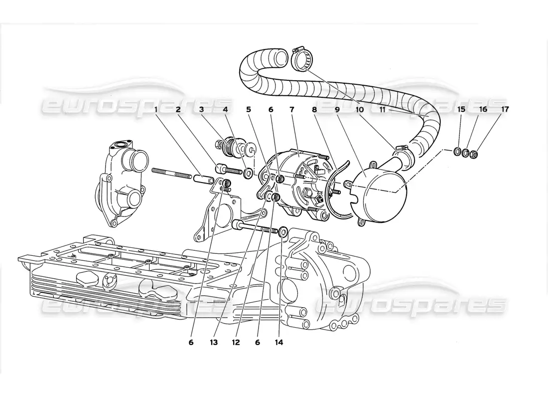 lamborghini diablo gt (1999) alternator parts diagram