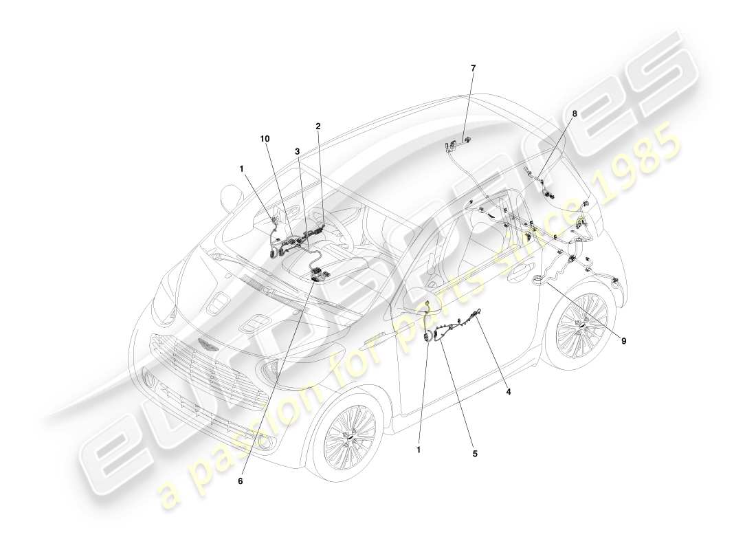 aston martin cygnet (2012) electrical harness am part diagram