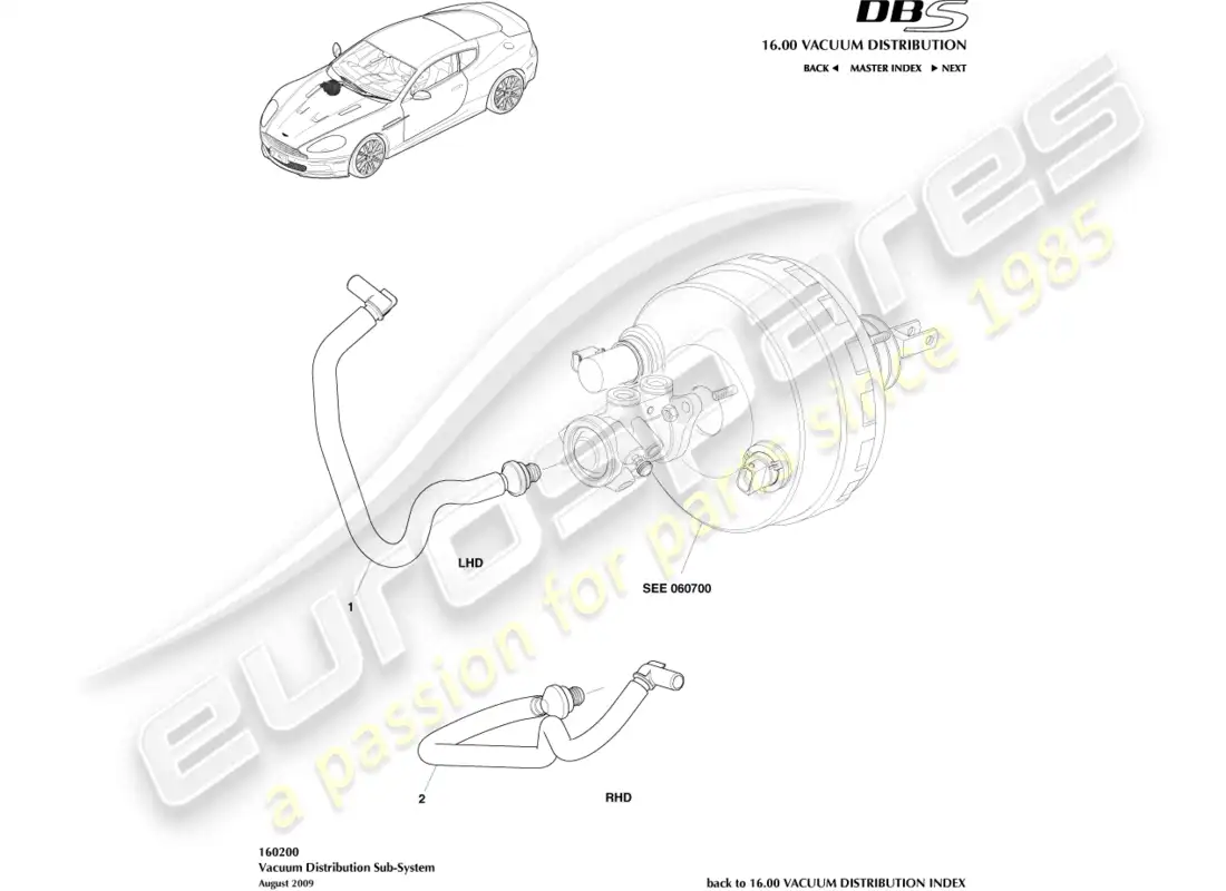aston martin dbs (2008) vacuum pipe parts diagram