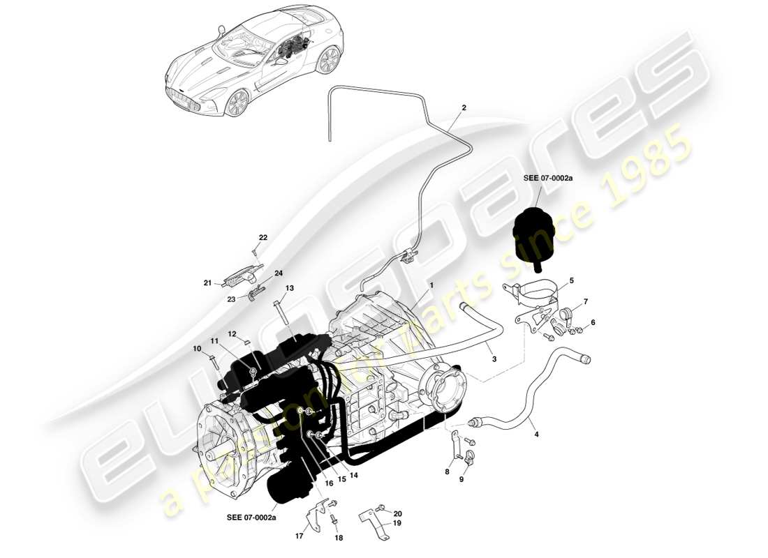 aston martin one-77 (2011) transmission assembly parts diagram