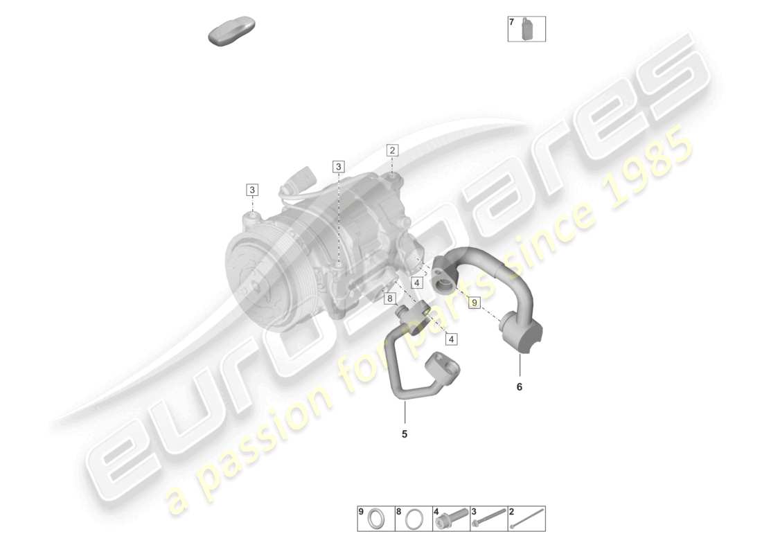 a part diagram from the porsche 992 parts catalogue