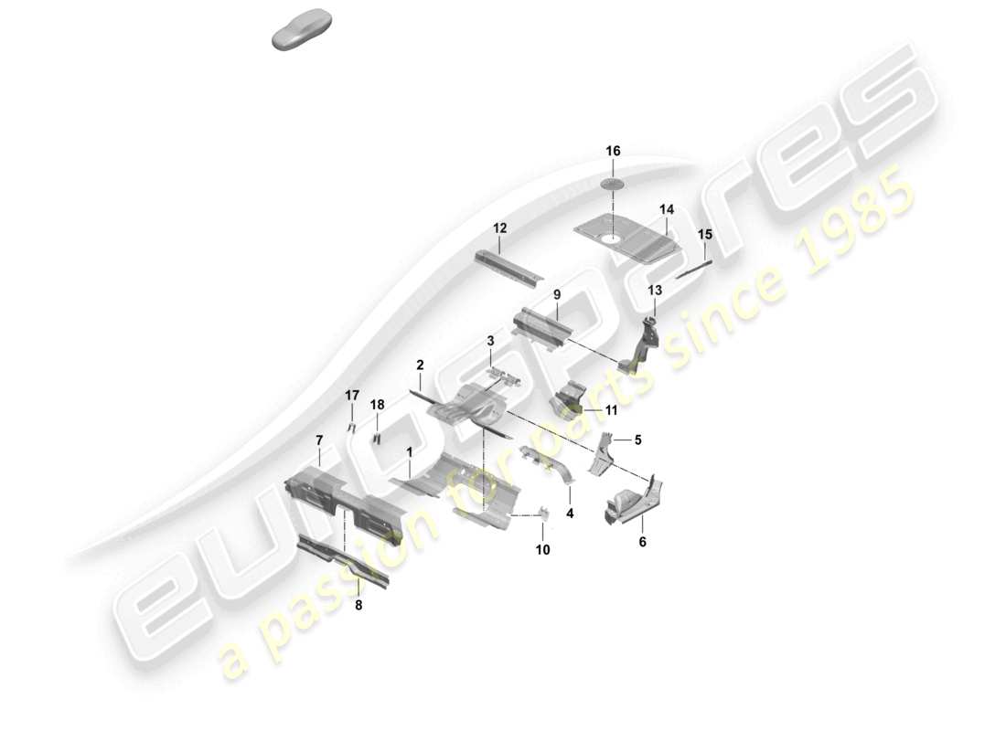 a part diagram from the porsche taycan parts catalogue