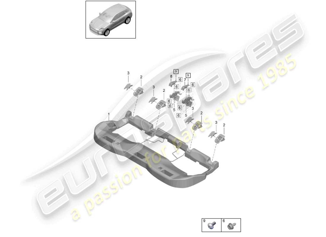 VIEW PARTS DIAGRAMS FROM THE PORSCHE MACAN PARTS CATALOGUE a part diagram from the porsche macan parts catalogue