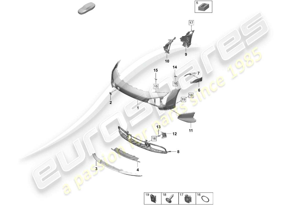 a part diagram from the porsche taycan parts catalogue