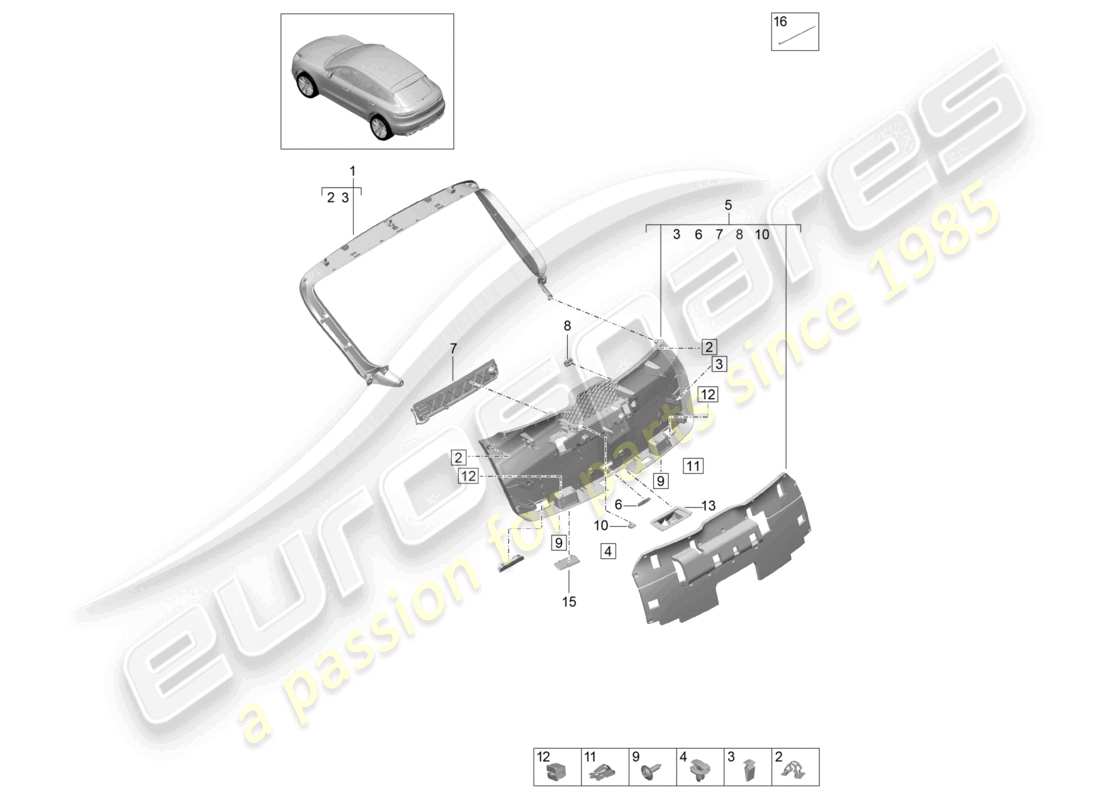 a part diagram from the porsche macan parts catalogue
