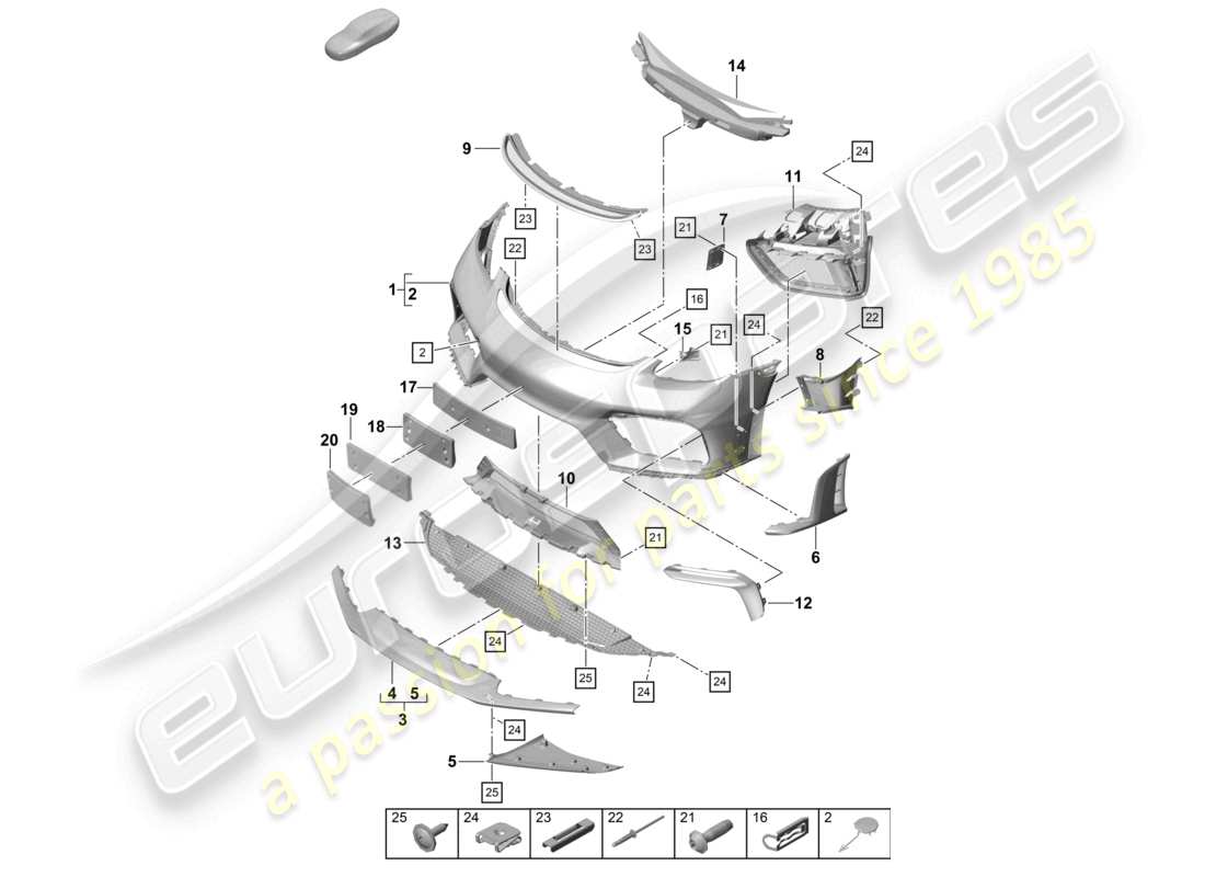 a part diagram from the porsche 2023 (718 cayman gt4) parts catalogue