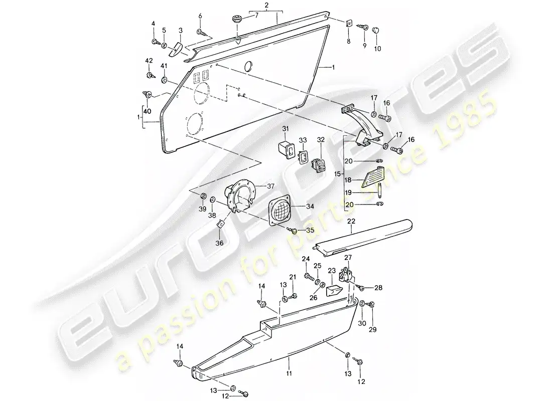 a part diagram from the porsche 959 parts catalogue