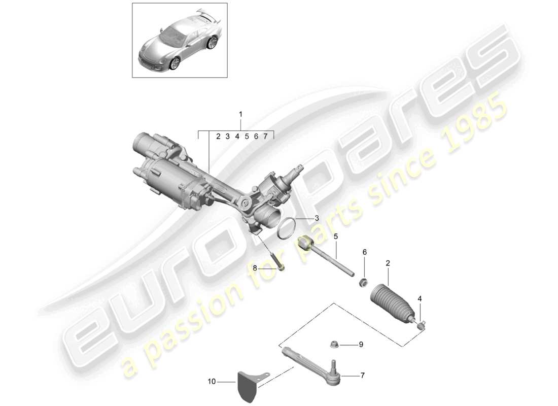 a part diagram from the porsche 991 parts catalogue