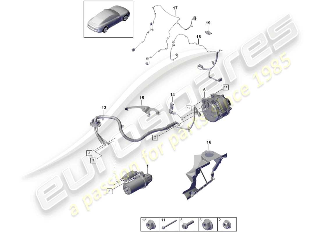 a part diagram from the porsche 2021 (panamera 971-1) parts catalogue