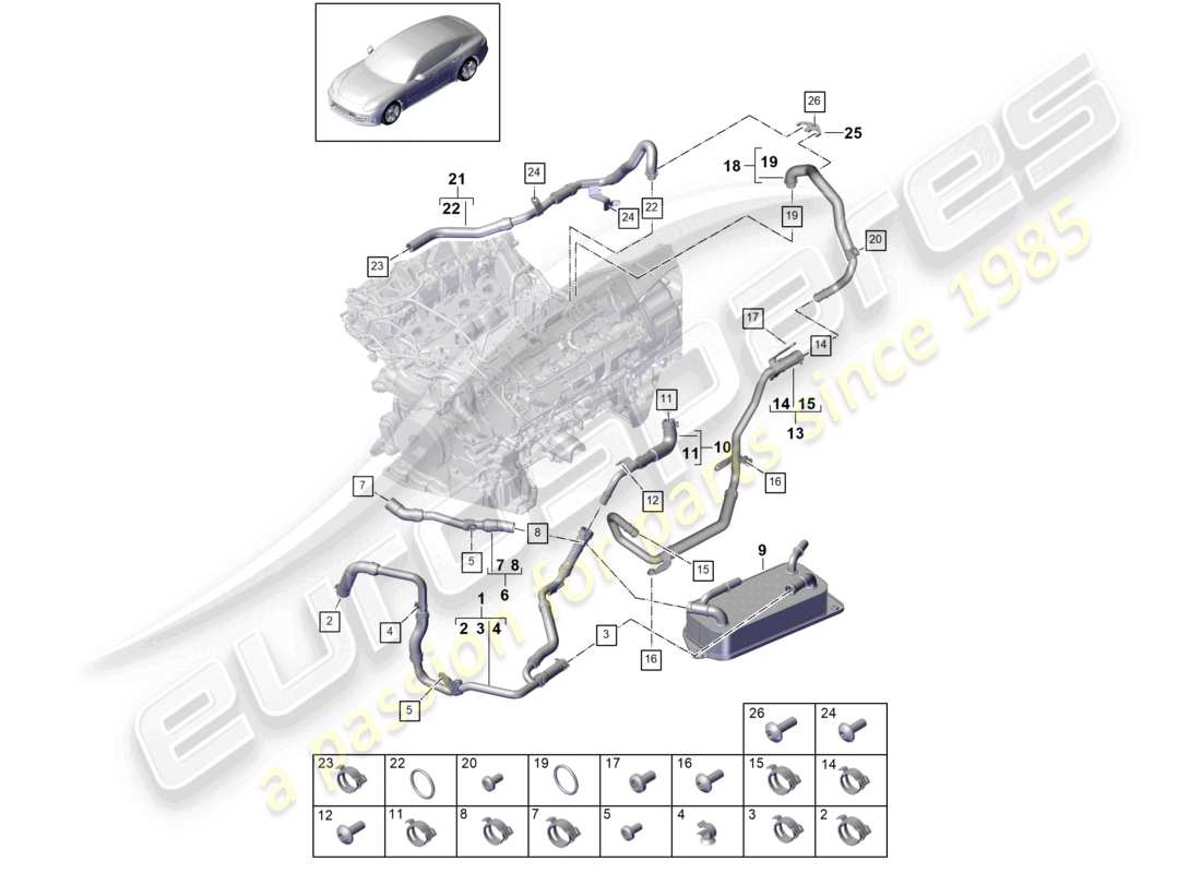 a part diagram from the porsche panamera parts catalogue