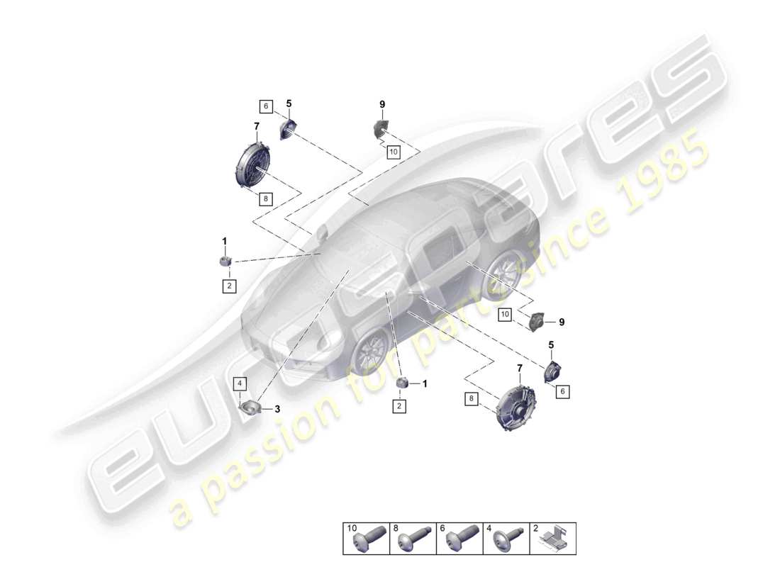 a part diagram from the Porsche 2025 (992-2) parts catalogue