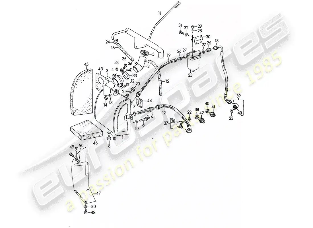 a part diagram from the porsche 356 parts catalogue