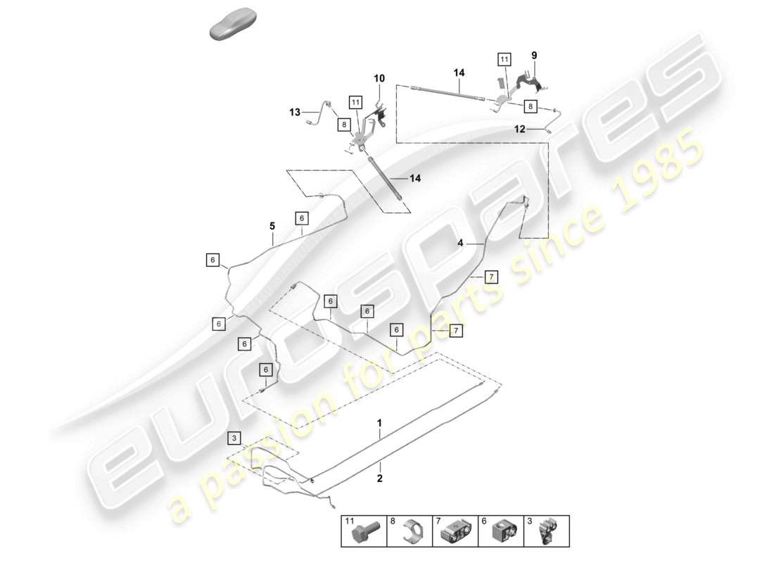 VIEW PARTS DIAGRAMS FROM THE PORSCHE CAYMAN PARTS CATALOGUE a part diagram from the porsche cayman parts catalogue