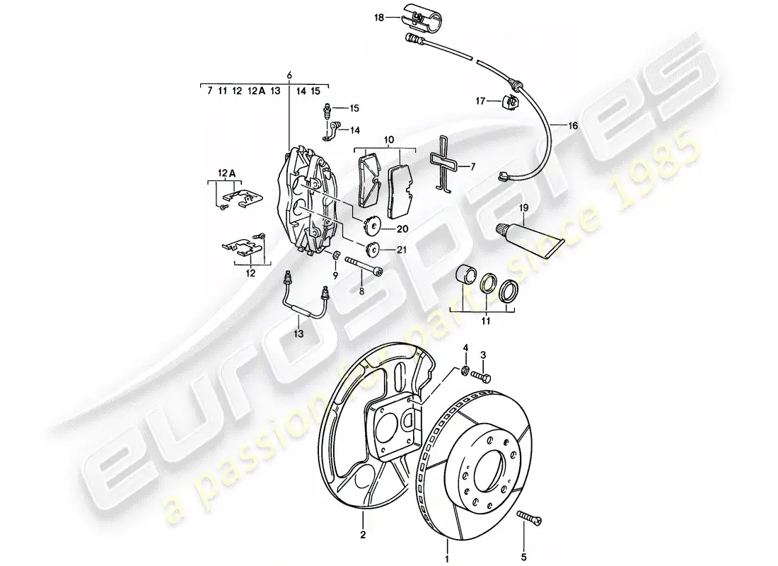 a part diagram from the porsche 1985 (928) parts catalogue