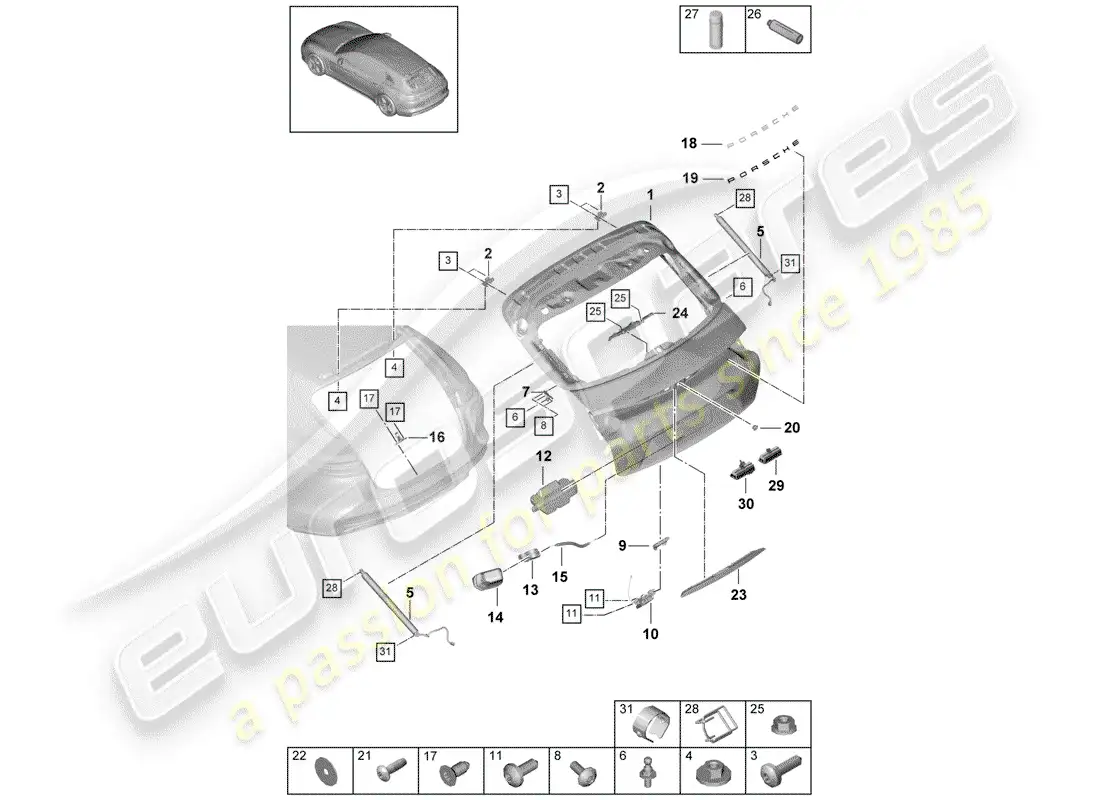 part diagram containing part number 95b827905
