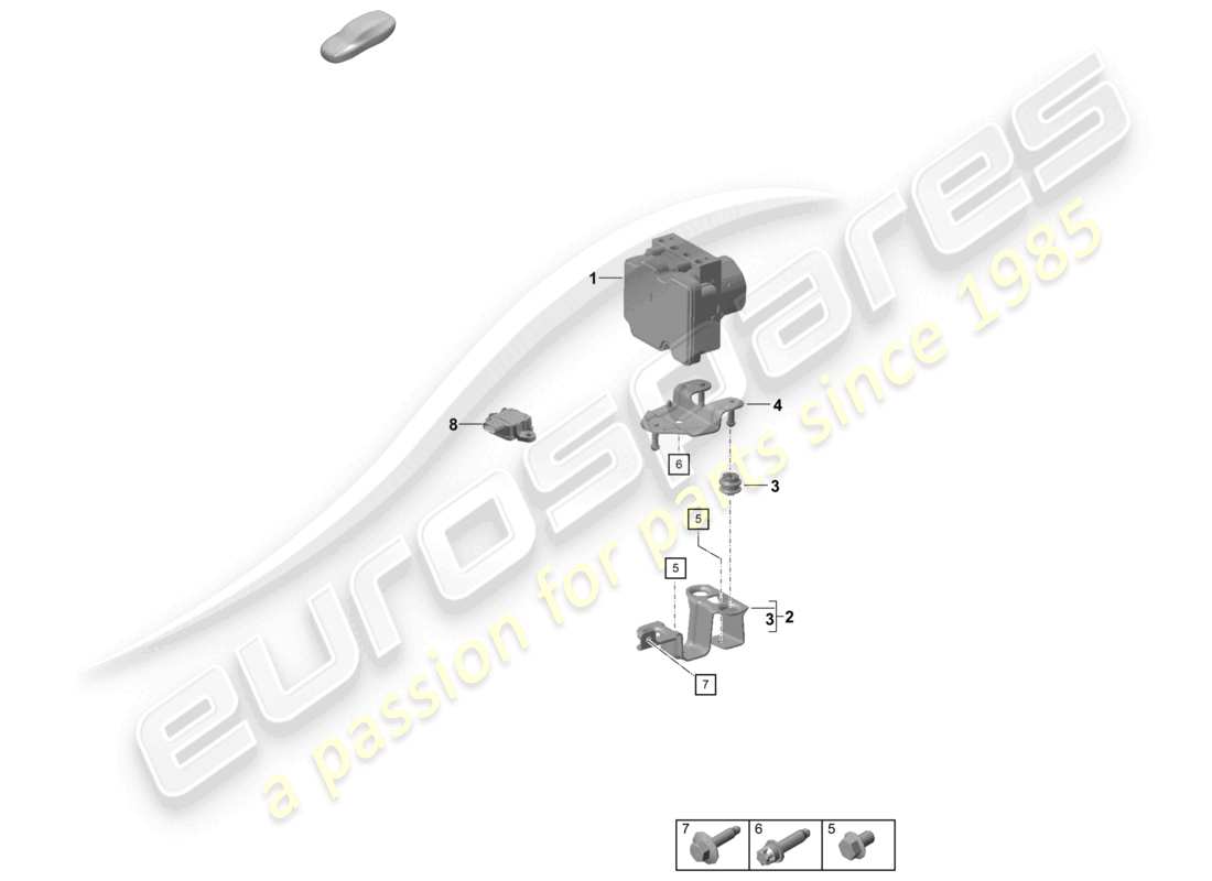 a part diagram from the porsche 2022 (718 boxster spyder) parts catalogue