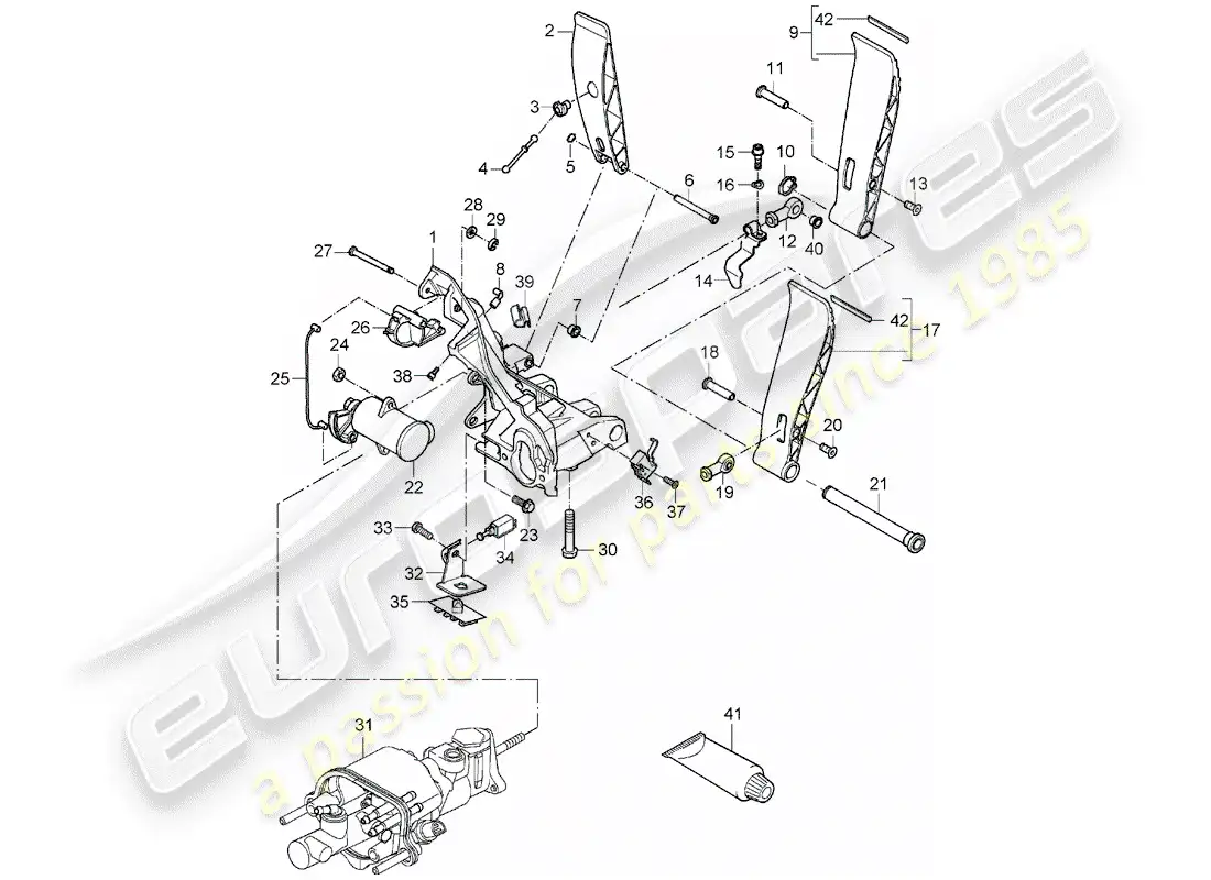 a part diagram from the porsche carrera gt parts catalogue