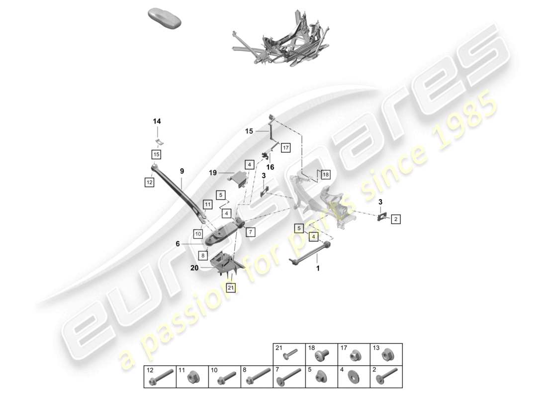 VIEW PARTS DIAGRAMS FROM THE PORSCHE CAYMAN PARTS CATALOGUE a part diagram from the porsche cayman parts catalogue